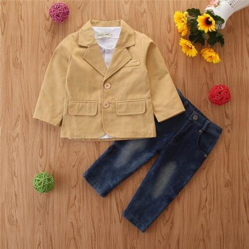 2020 Hot Spring Autumn Toddler Boy Handsome Gentleman Clothes Set Long Sleeve Trousers Fashion Leisure Versatile