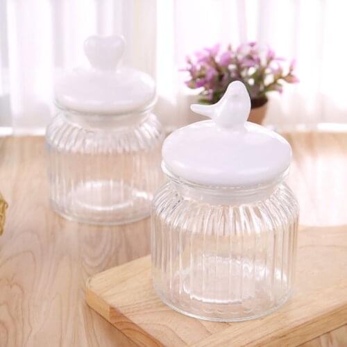 2021 New Nordic Ceramic Glass Candy Jars Sealed Cans Kitchen Food Storage Bottle Spices