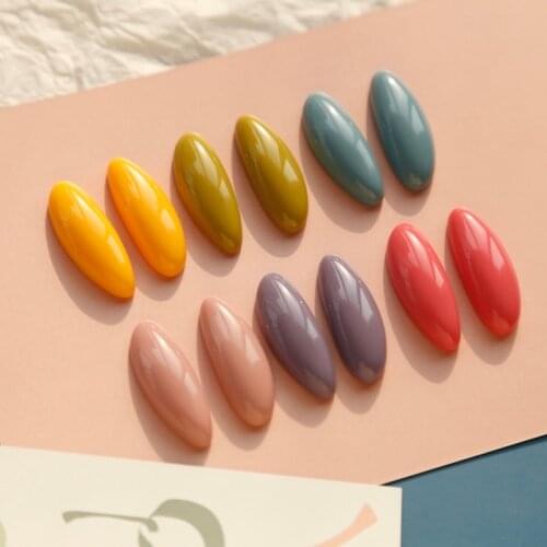 6pcs Custom Color wan Later the Same Resin Semi-Pill Patch Ins Designer Earrings Jewelry DIY Handmade Materials