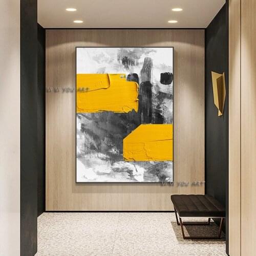100% Handmade Abstract Oil Painting Colorful Geometric Style Minimalist Modern Wall Art Decorative For Living Room No Framed