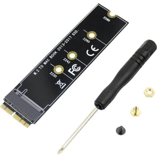 M.2 NVME SSD Convert Adapter Card for MacBook Air Pro Retina 2013-2017 for A1465 A1466 A1398 A1502NVME/AHCI SSD Upgraded Kit