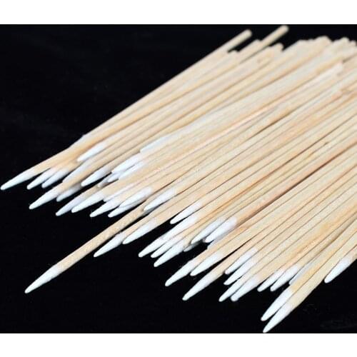 500pcs Wood Cotton Swab Cosmetics Permanent Makeup Health New Ear Jewelry Clean Sticks Buds Tip Wood Cotton Head Swab