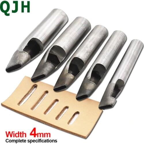 Width 4mm Leather Oval Shape Hole Punch Oval Angle Spacing Belt Punching Tools DIY Craft Leather Puncher Hole Drilling Tool