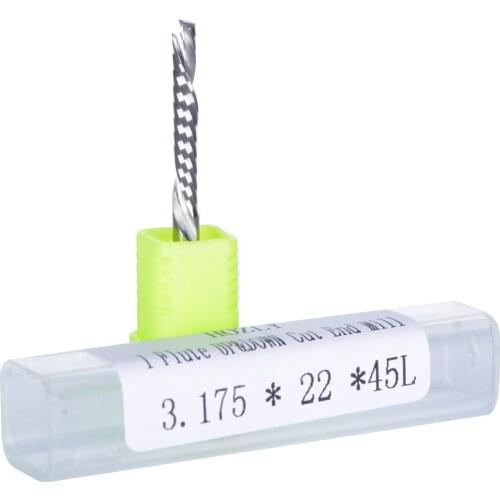 50pcs Up Down Cut 3.175x22mm Single Flute AAA Solid Carbide CNC Router Endmill Compression Wood Tungsten End Milling Cutter