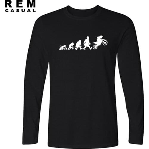 NERDY Evolution Motocross T Shirt funny cotton moto Long sleeve t-shirt s humor s geek