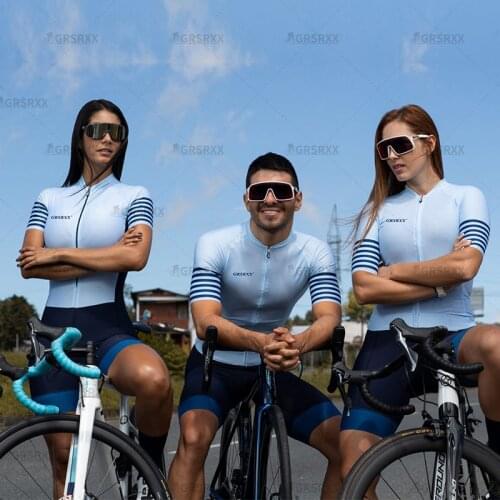 GRSRXX 2021 Woman Triathlon Cycling Set Clothes Pro Team Cycling Body Set Bicycle Skinsuits Short Sleeve Bike Wear for Women