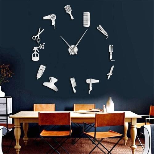 GZ219 Dots Combination Creative 3D Mirror DIY Wall Clock Room Home Decoration Sweep Movement Clock reloj de pared