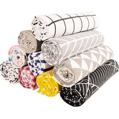 Cotton linen background flower cloth ins tablecloth plaid sofa curtain DIY patchwork pillows accessories crafts material fabric