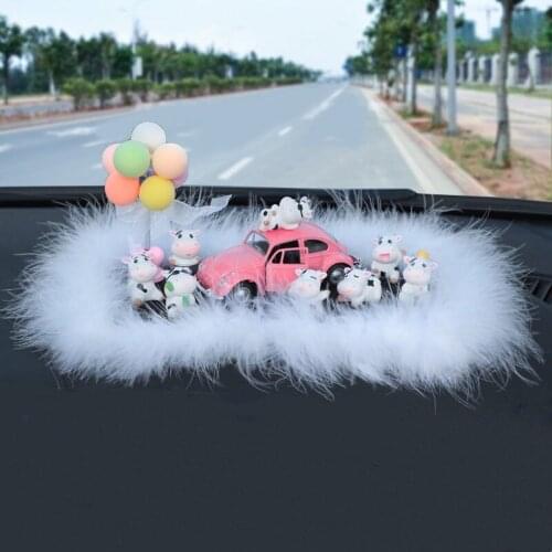 Personality cute creative cow calf doll model car decoration center console car interior accessories for girls girlfriends gifts