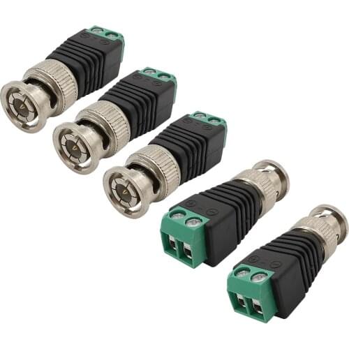5Pcs/lot BNC Connector BNC Male Plug Coaxial Cable Adapter for CCTV Camera Surveillance Accessories
