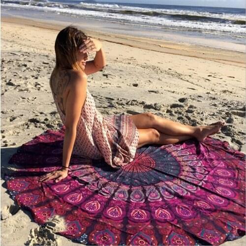 Round Indian Printed Mandala Tapestry Decorative Wall Hanging BohoThrow Shawl Hippie Yoga Mat Bohemian Blanket Free Shipping