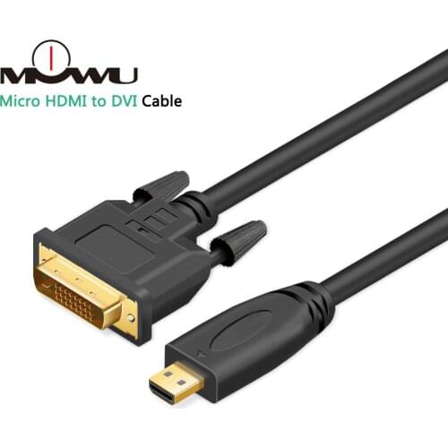 Micro HDMI-compatible Male to DVI DVI-D 24+1 Male Cable Cord for EVO Asus T100TA ME302C and Other 6FT 1M 1.8M