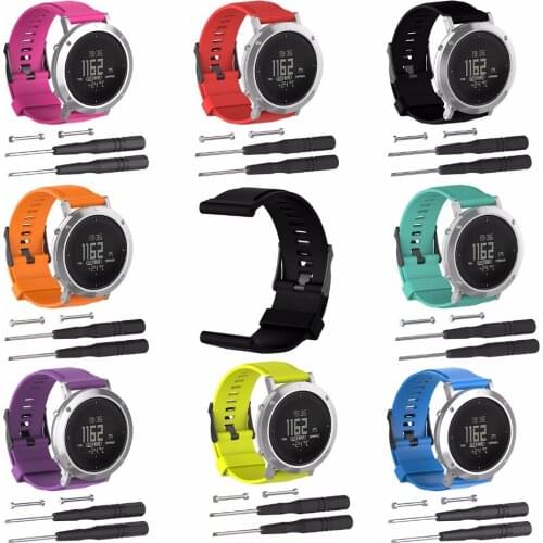 24mm Waterproof Silicone Sport Band Kit Replacement w/Install Tools for Suunto Essential Watch