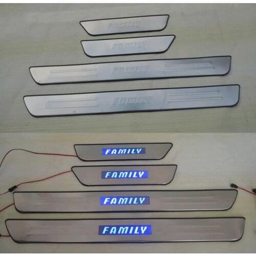 Stainless Steel Led Door Sill Scuff Plate Guard Sills Protector Trim For Mazda 323 1998-2003 FAMILY