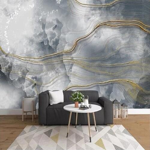 Custom 3D Photo Wallpaper Mural Modern Minimalist Abstract Ink Lines Marble TV Background Wall Paper Bedroom Living Room Decor