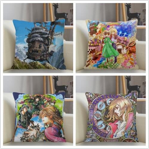 Musife Custom Howls Moving Castle Pillowcase Sofa Decorative Cushion Cover Pillowcase Home Decor Drop Shipping Wholesale