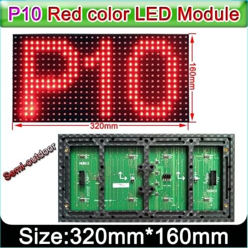 NEW P10 Red Outdoor LED Module, Semi-Outdoor Red Color LED Display Panel 320*160mm,Single Color Indoor SMD P10