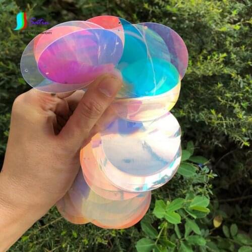 Huge Diameter 77mm Blue,Black,Silver,Pink,White 2-holes Curtain Handmade Diy Craft Material Pink Loose round Sequns A0098L