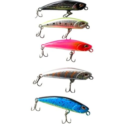 Submersible small pencil 50mm 3g mini slow sinking pencil black nickel hook lure