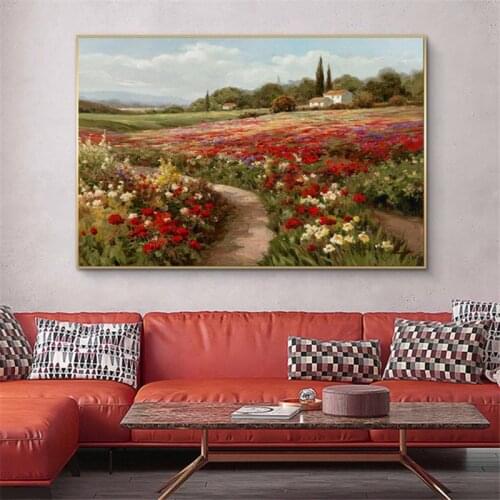 Claude Monet Poplars Poppy fields Landscape Impressionist Oil Painting on Canvas Posters and Prints Wall Picture for Living Room