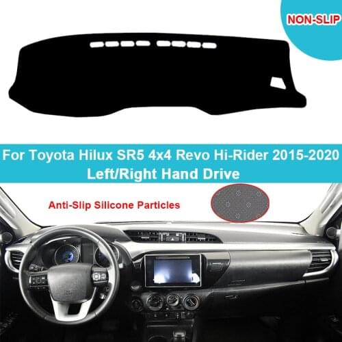 Anti-slip Car Auto Dashboard Cover For Toyota Hilux SR5 4x4 Revo Hi-Rider 2015-2020 Flannel Suede Polyester Dashmat Carpet Rug