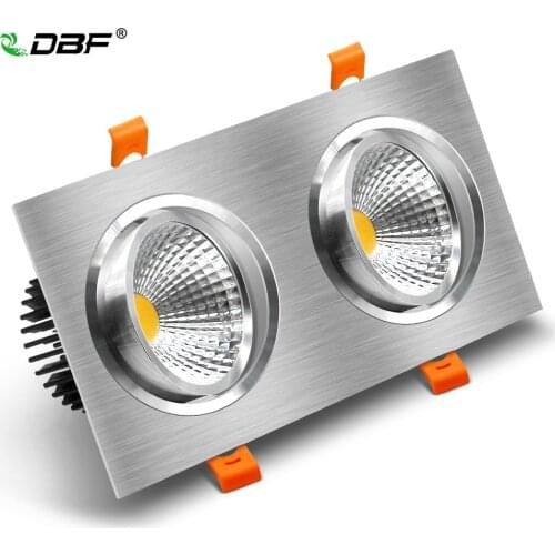 [DBF]Angle Adjustable Square Recessed Downlight 3000K/4000K/6000K Dimmable 10W 14W 18W 24W 2Heads Ceiling Spot Light Home Decor