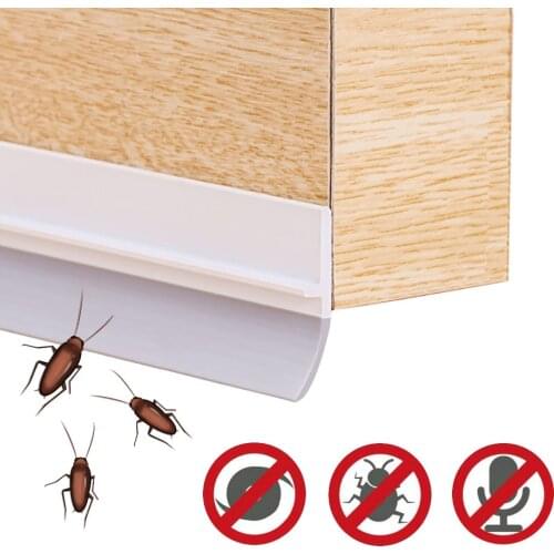 Rubber Door Bottom Seal Strip Cuttable Under Door Draft Stopper Sound Proof Noise Reduction Inject Stopper Strip