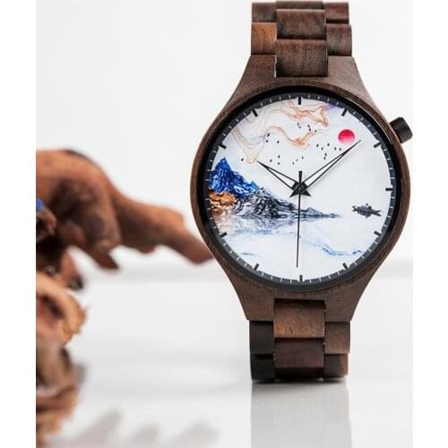 Часы мужские наручные BOBO BIRD Luxury Marble Literal Handmade Wooden Watches Quartz Wristwatch