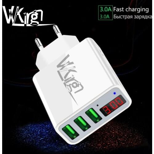 3 Port USB Wall Charger 5V/3A LED Display EU US Plug Fast Charging For iPhone Samsung Xiaomi Huawei 3 USB Phone Travel Charger