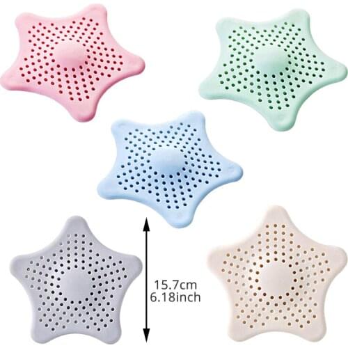 5pcs Silicone Mesh Kitchen Drains Sink Strainers Filter Sewer Hair Bathroom Clean Tool Floor Sieve Drain Filter Mat Gadgets