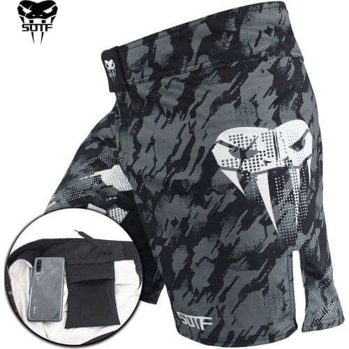 SOTF mma Adults Venomous snake Camouflage Men Women geometric boxing shorts Tiger Muay Thai mma shorts clothing fight sanda mma