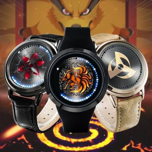 Anime Kurama Sasuke Sharingan Led Watch Waterproof Touch Screen Digital Light Watch Wristwatch Cosplay Props Gift New