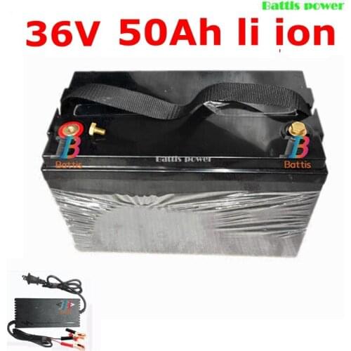 Waterproof 36V 50AH Lifepo4 battery with BMS 12S for 1000W 1500W scooter bike Tricycle Solar Backup backup power +5A charger