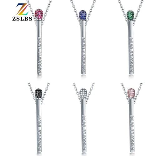 ZSLBS Music Microphone Crystal Pendant Necklace For Women Clavicle Chain Choker Zircon Statement Necklaces Jewelry Collier Femme