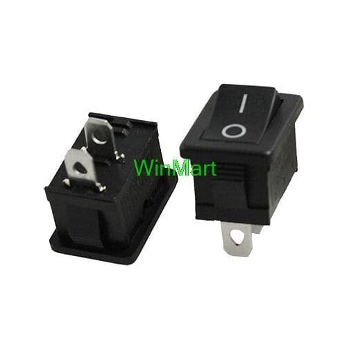 16pcs AC 6A/250V 10A/125V ON-OFF 2 Position SPST 2 Pin Snap in Rocker Switch Black