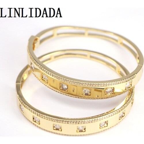 3Pcs Clear cubic zirconia micro pave charm bangle,shiny cz plating adjustable bangle,Lady Wedding fashion jewelry