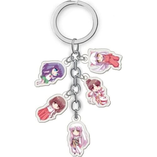 5-10pcs Cartoon Inuyasha Higurashi Kagome Acrylic Figure doll pendant Keychain Anime Toys Bag Car KeyRings Charm