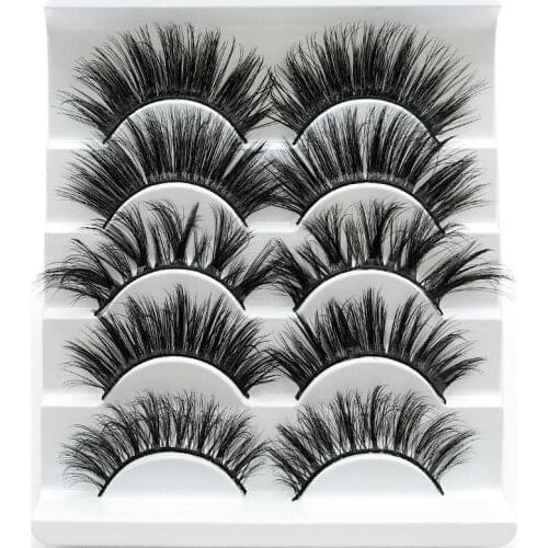 5Pairs 3D Mink Lashes False Eyelashes Natural/Thick Long Eye Lashes Wispy Makeup Beauty Extension Tools
