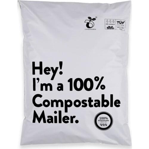 New Eco-Friendly Express Courier Bag 50Pcs Waterproof Mailer Postal Bags 100% D2W Biodegradable Clothing Self-Seal Pouch Bags