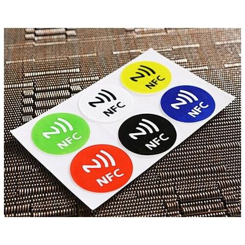 6pcs/lot Waterproof 6 Colors NFC Stickers Smart Adhesive NFC 213 Tags Compatible with All Phones
