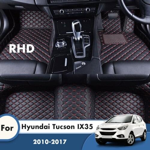RHD Car Floor Mats For Hyundai Tucson IX35 2017 2016 2015 2014 2013 2012 2011 2010 Carpets Car Interior Accessories Decoration