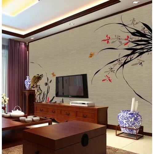 Custom large murals,beautiful contracted butterfly orchid papel de parede,living room sofa TV wall bedroom landscape wall mural