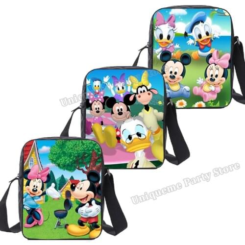 Disney Mickey Mouse Shoulder Bag Children Crossbody Boy Girl Casual Satchel Fashion Cartoon Travel Messager Bag Birthday Gift