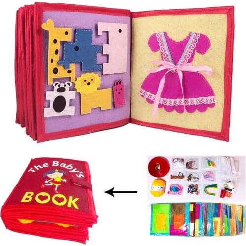 Baby 3D DIY Cloth Book Non-Woven Early Learning Educational Toy Picture Book Manual Book for Infant Kids Early Education Books