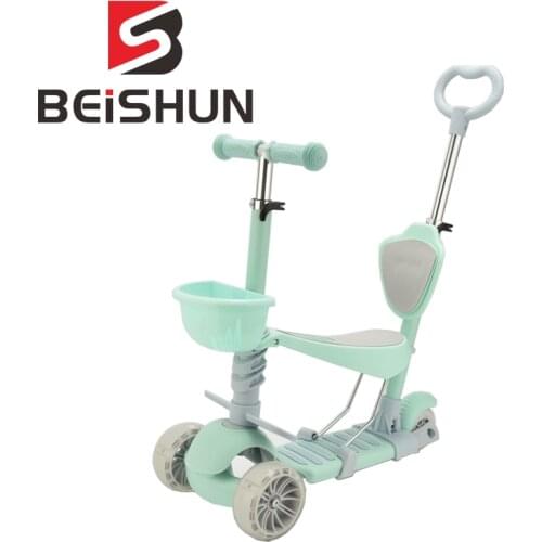 Childrens Five-in-one Scooter Flash Three-wheeled Skateboard Trolley