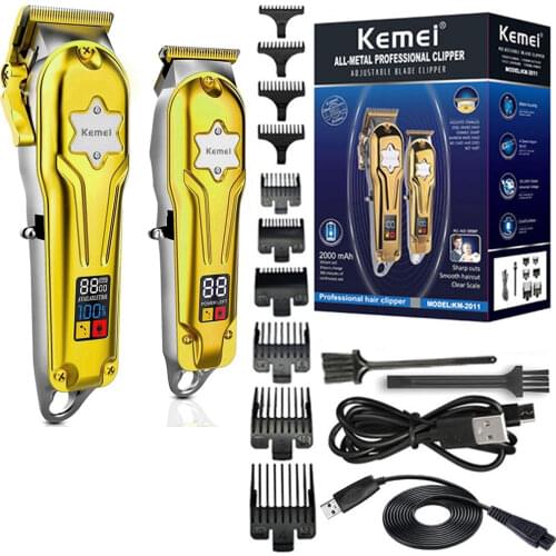 Kemei 2011 Pro hairdressing combo kits electric hair trimmer professional hair clipper kemei hair cutting machine metal housing