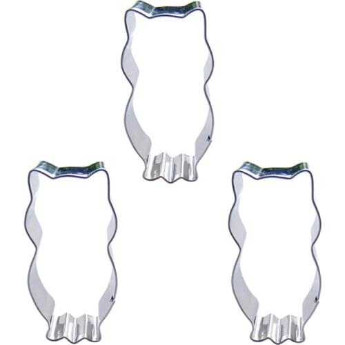 Lean Owl shape 3 piece biscuit cutting molds, baking tools, cake decorating soft candy tools