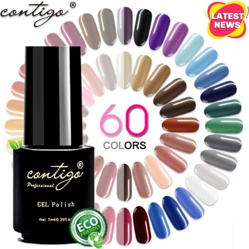 CONTIGO Nail Art Semi permanent Gellac Nails Gel uv 60Colors 7ml Painting Gel Polish Manicure Varnish Hybrid Nail Polish Gellak