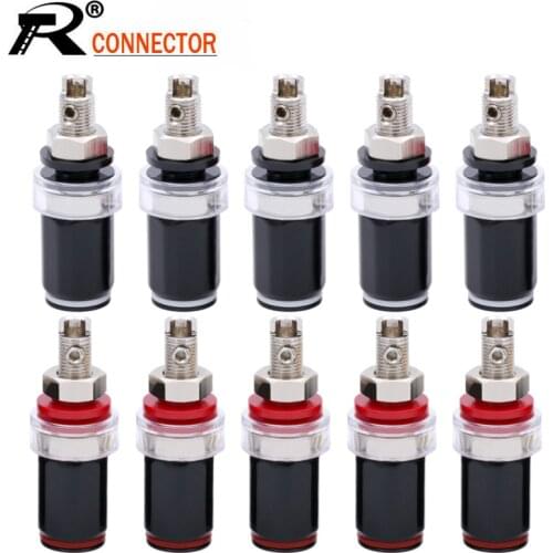 10pcs/lot Rhodium Plated HIFI Amplifier High Quality Speaker Terminal Binding Post Socket Wire Connectors