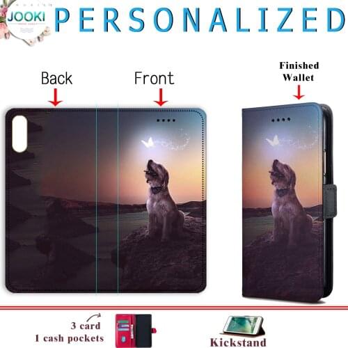 Customize Case For iPhone 11 XR XS MAX 5S 6s 7 8 Plus PU Leather Flip Wallet Photo Holder Cover For Samsung S8 S9 S10 For Huawei